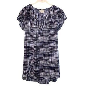 Oh! Mamma Blue & White Cap Sleeve Maternity Top